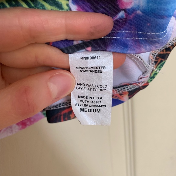 Tropical Peplum Scuba Tank Top size M - Picture 5 of 6